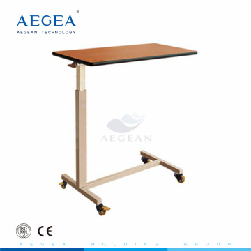 AG-OBT007 wood dinning board adjustable hospital bedside table with wheels